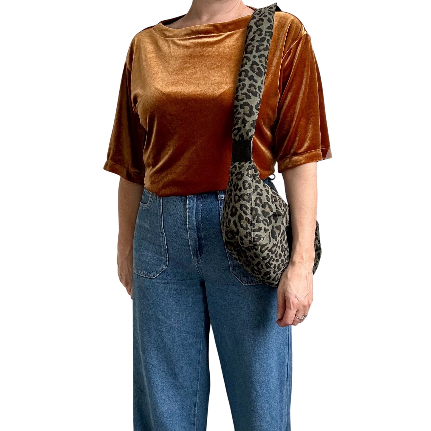 Brixton cross body sling bag - leopard print green - small