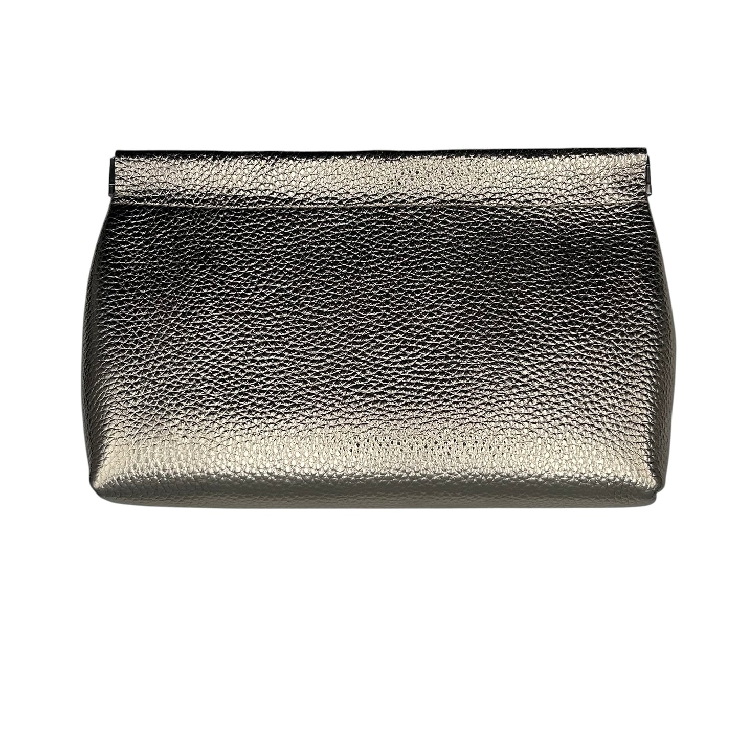 Large gold leather pouch - textured metallic