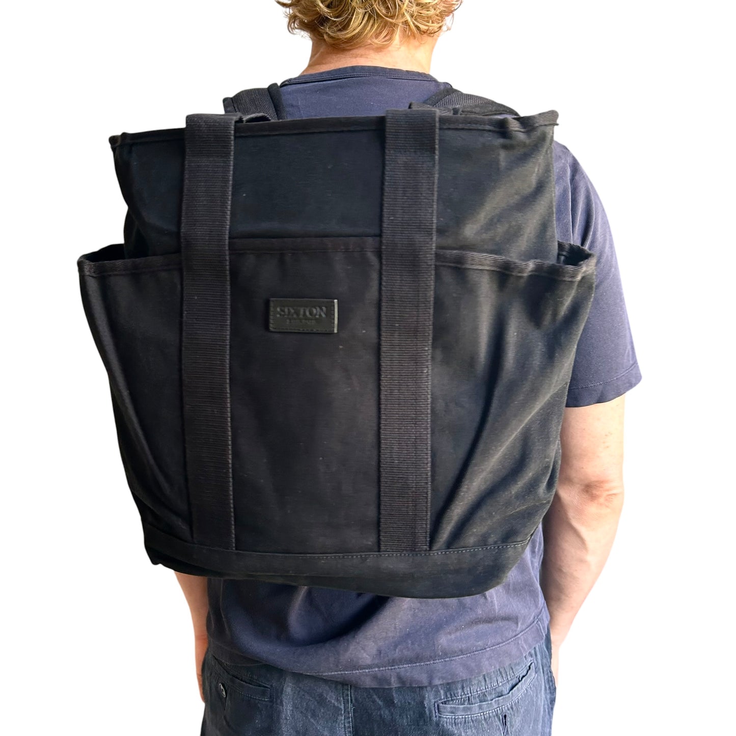 Backpack - Black cotton canvas