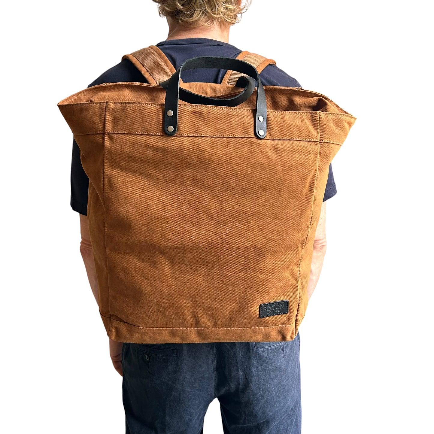Clovelly Backpack - Brown cotton canvas