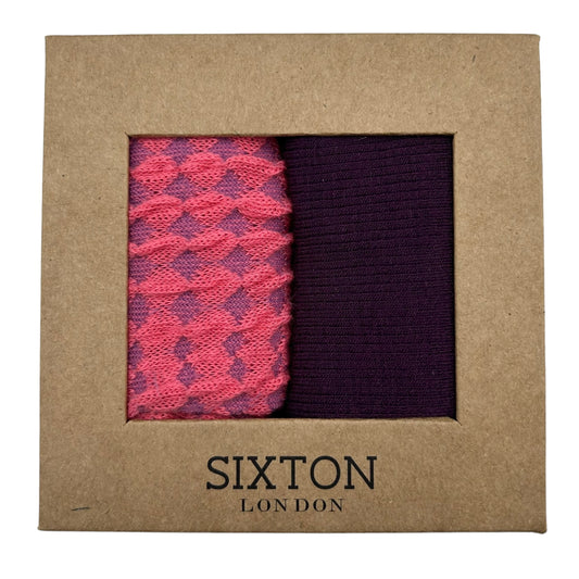 Pink Estoril & Purple sock box duo