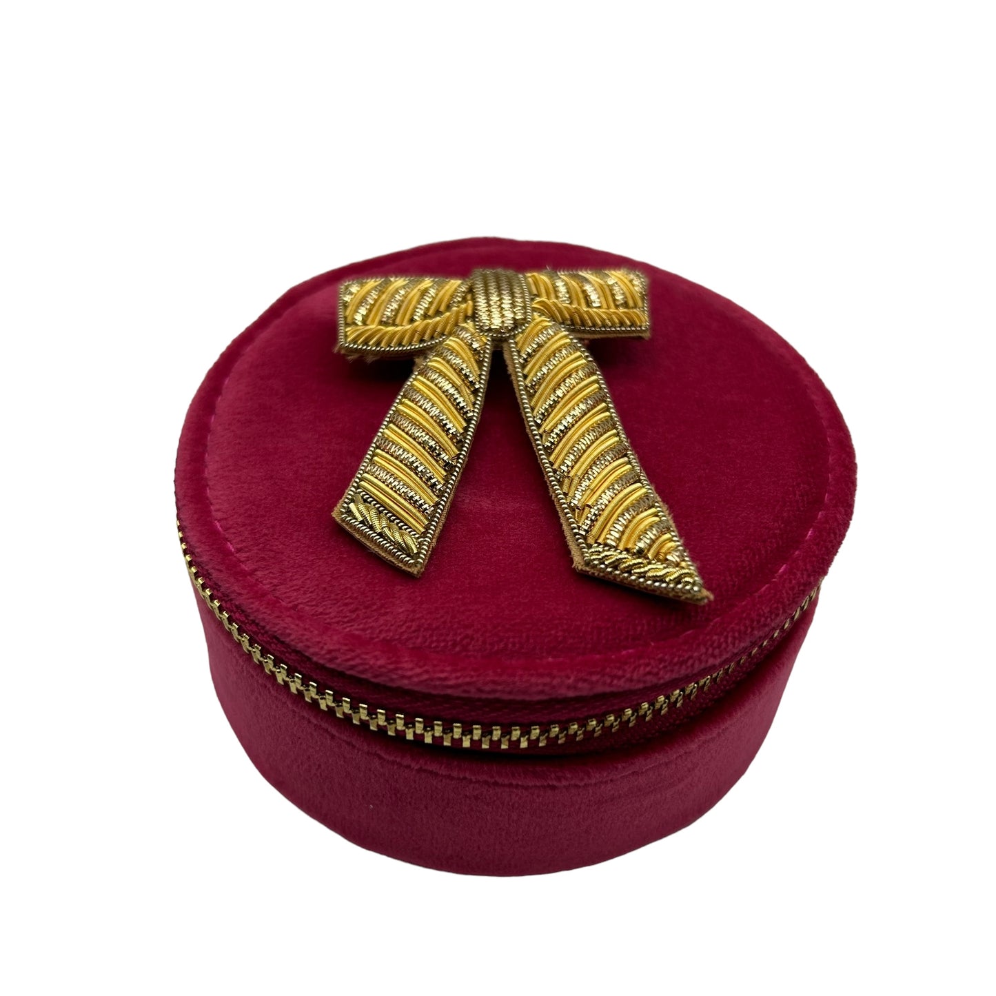 Jewellery Travel Pot in bright pink - Bow brooch