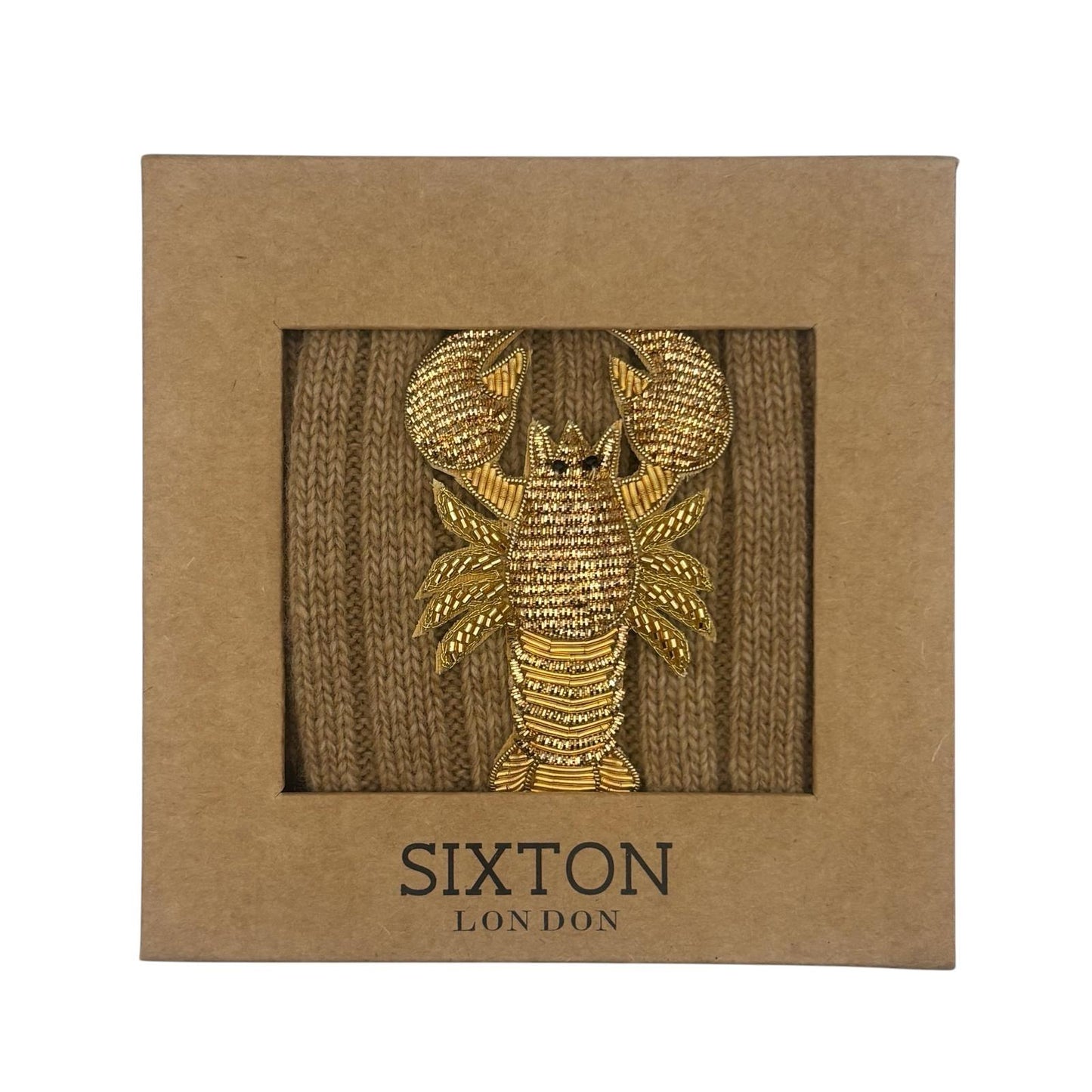 Sofia Sand Cashmere-Blend Sock Gift Box with Brooch