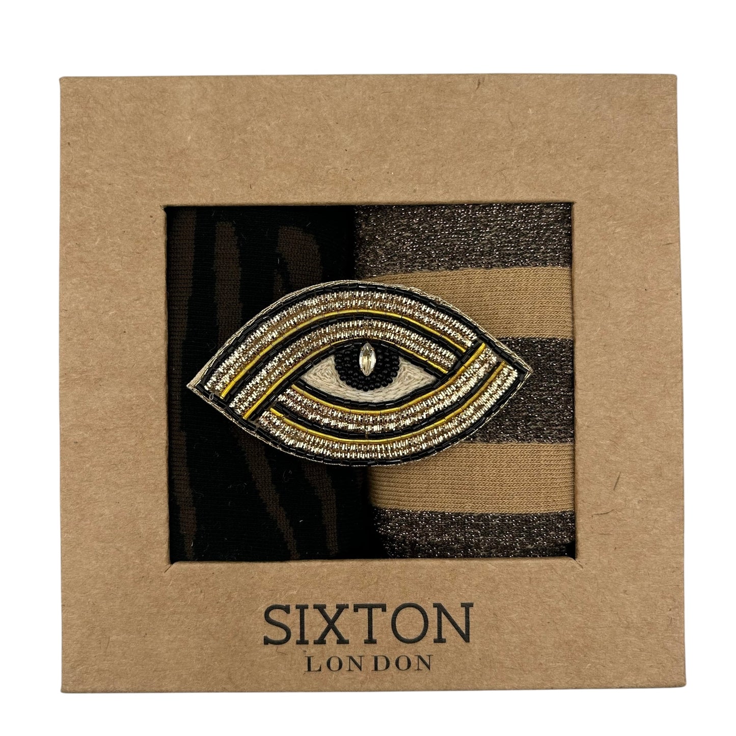 Savannah Brown & Berlin sock box duo with embroidered brooch