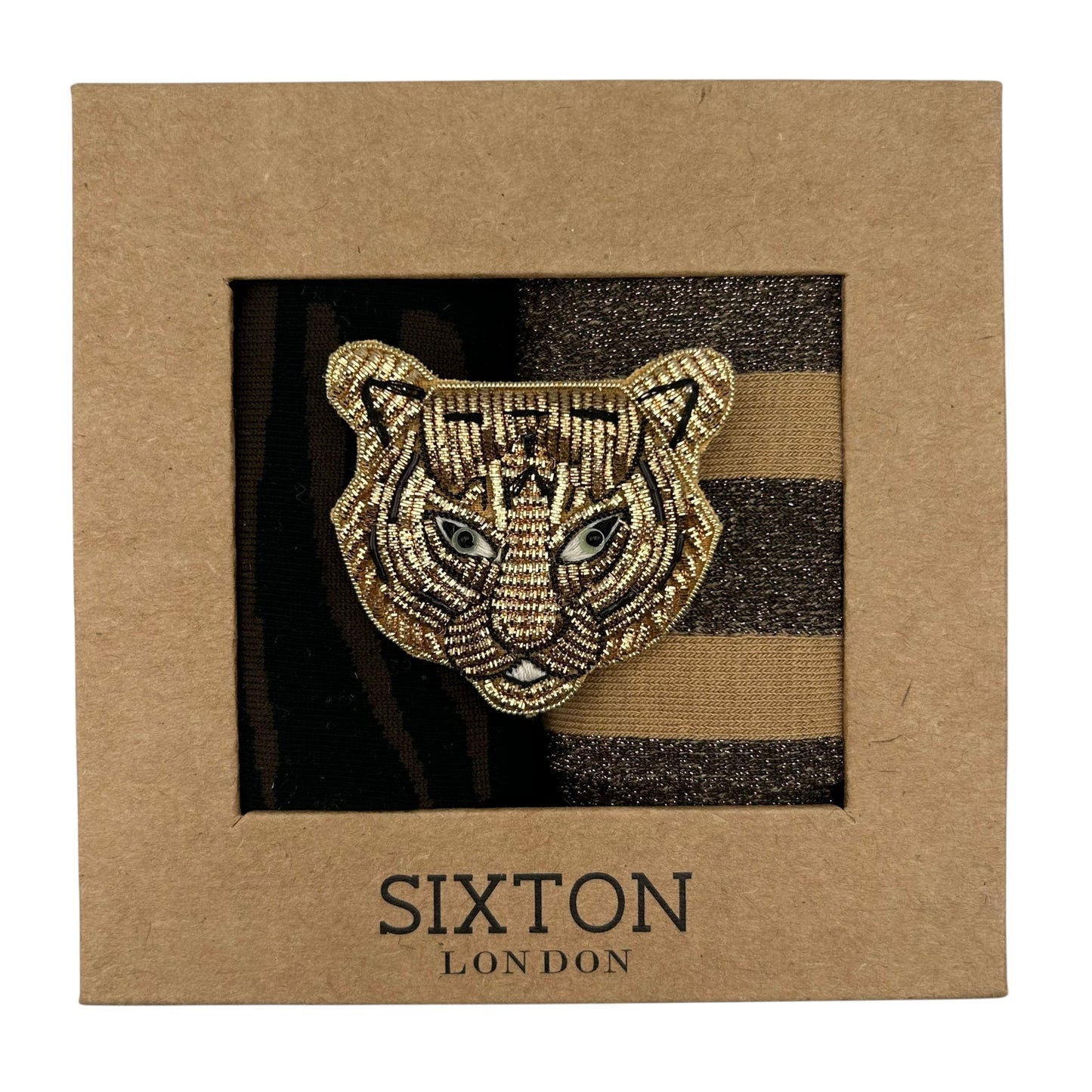 Savannah Brown & Berlin sock box duo with embroidered brooch