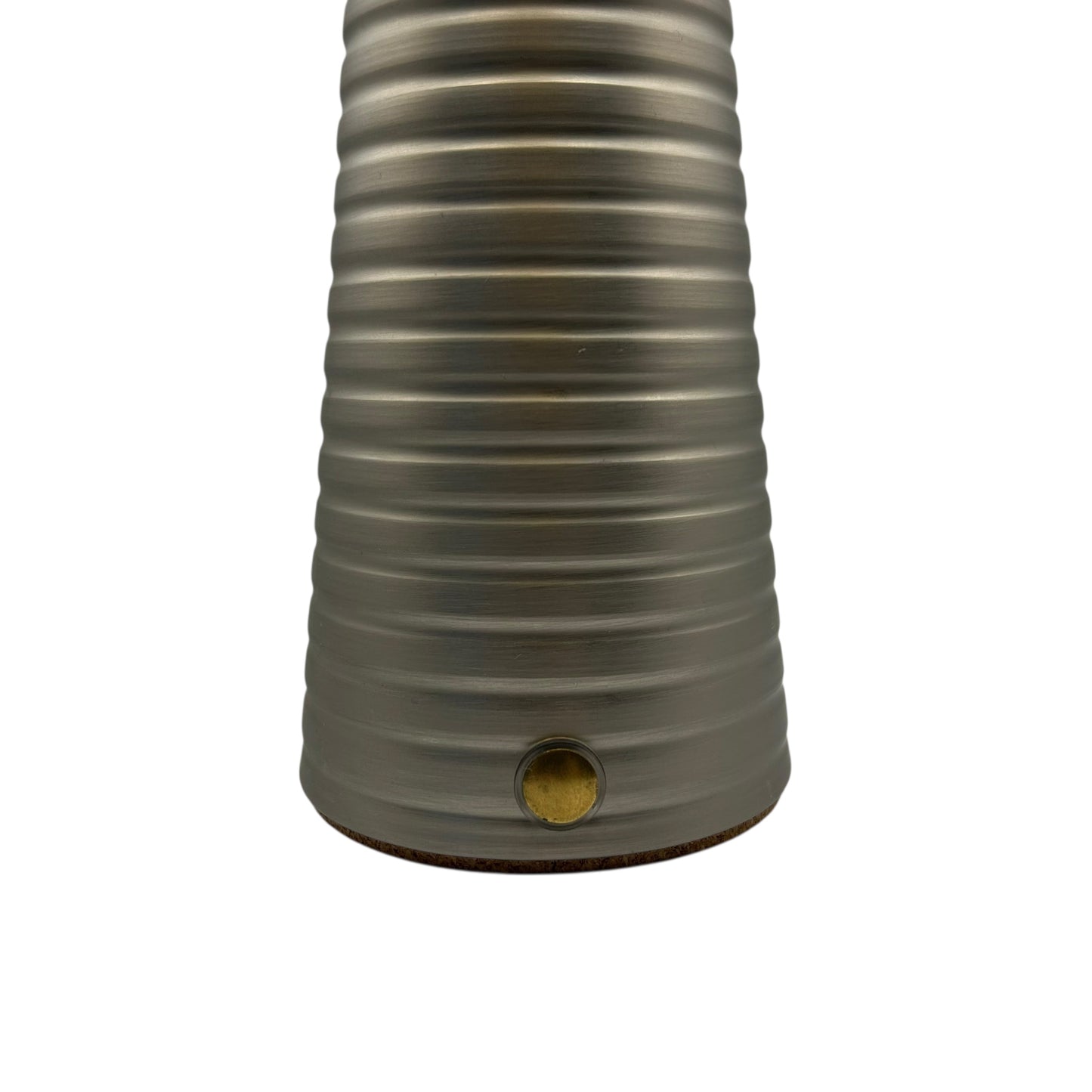 Large Deco Cone Ribbed Silver style rechargeable touch lamp