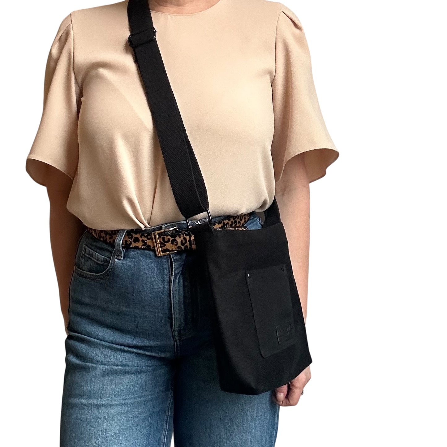 Lisbon city bag - Black cotton canvas