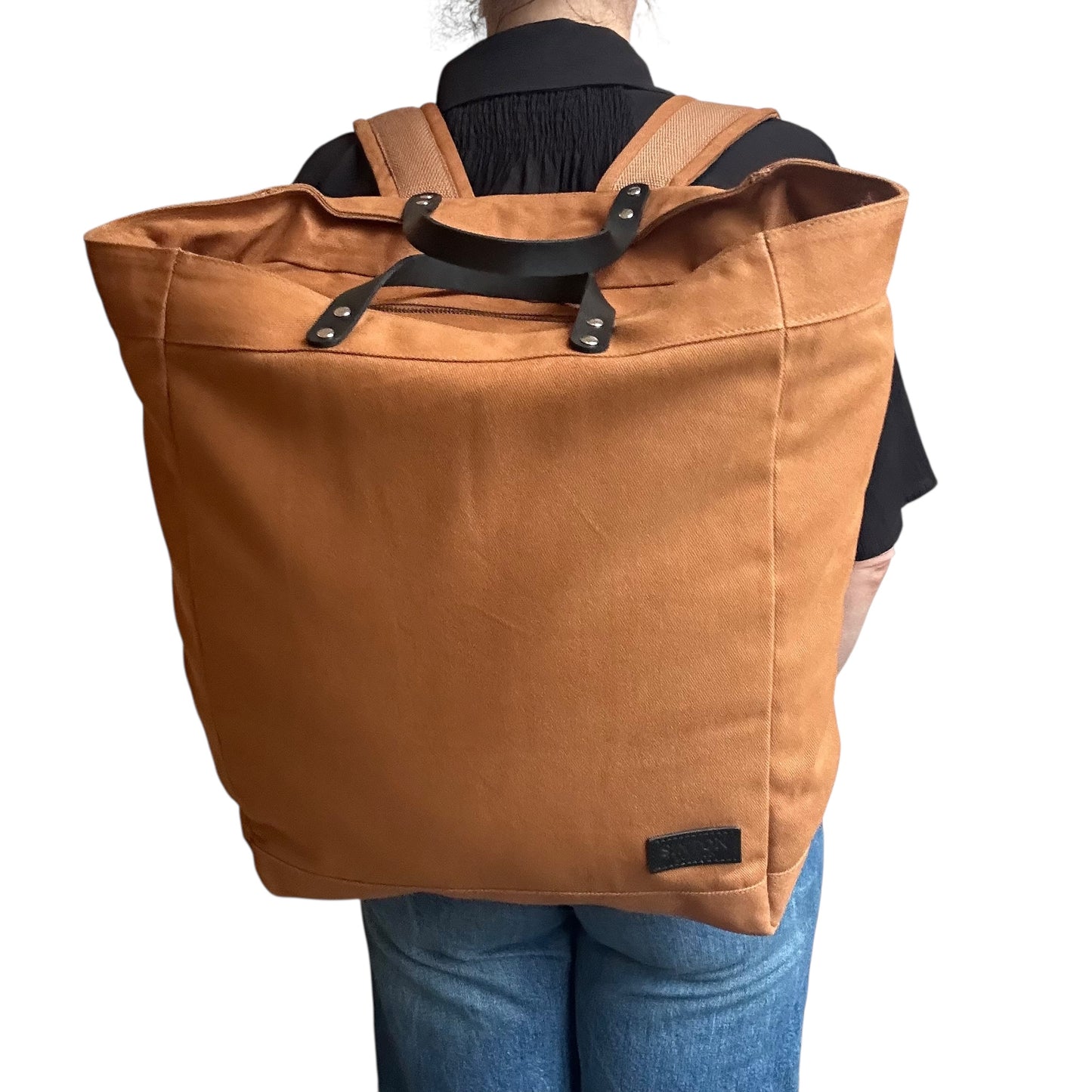 Clovelly Backpack - brown cotton canvas