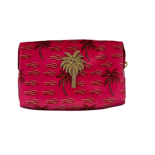 Pink palm tree makeup bag & Palm Tree brooch