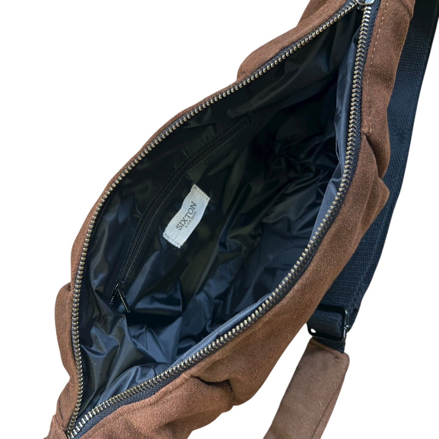 Brixton cross body sling bag -  brown suede - small