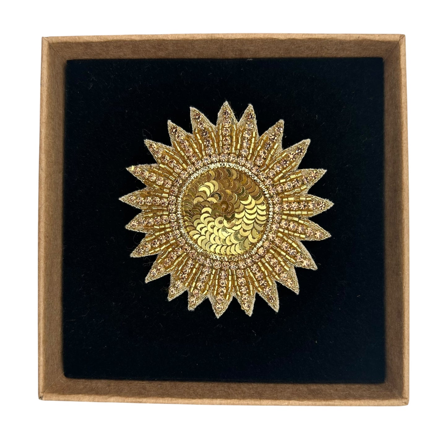 Sunshine embroidered brooch / pin