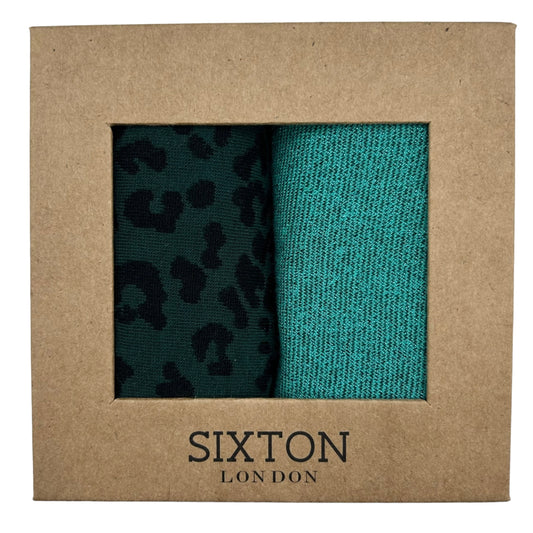 Turquoise Tokyo & Leopard  sock box duo