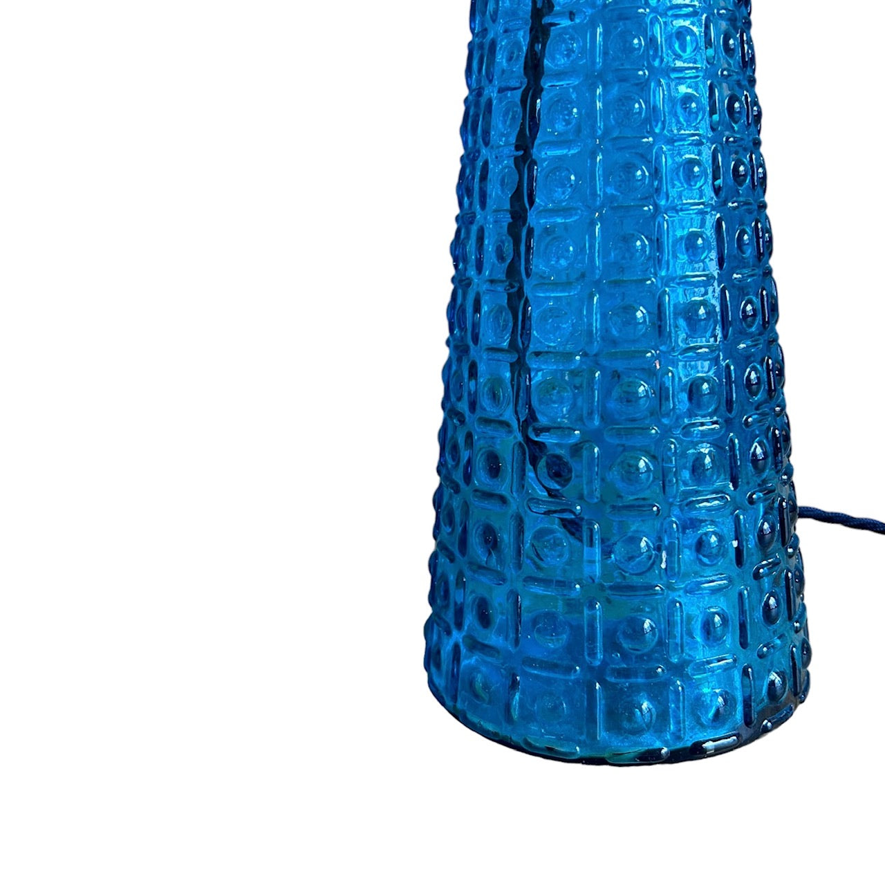 Glass Cone lamp in blue