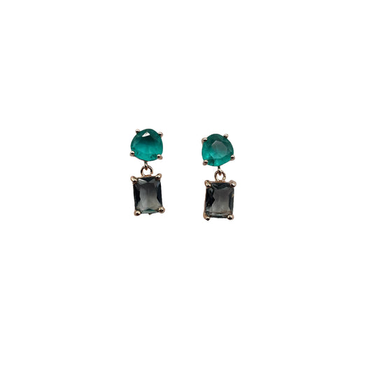 Aqua Square Jewel Drop earrings